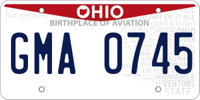 OH license plate GMA0745