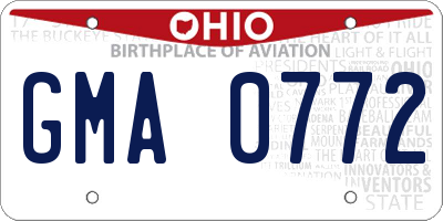OH license plate GMA0772