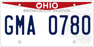 OH license plate GMA0780