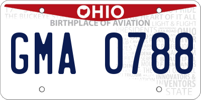 OH license plate GMA0788