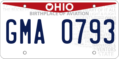 OH license plate GMA0793