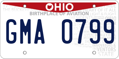 OH license plate GMA0799