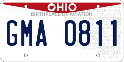 OH license plate GMA0811
