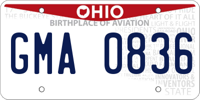 OH license plate GMA0836
