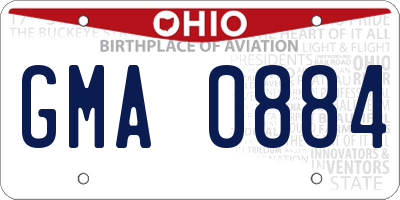 OH license plate GMA0884