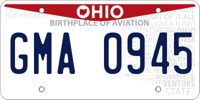 OH license plate GMA0945