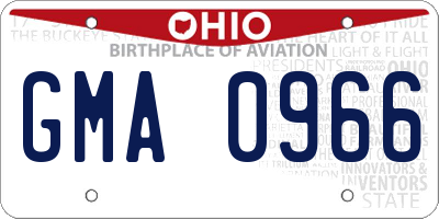 OH license plate GMA0966