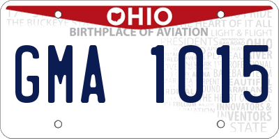 OH license plate GMA1015
