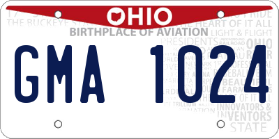 OH license plate GMA1024
