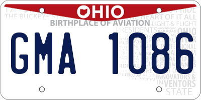 OH license plate GMA1086