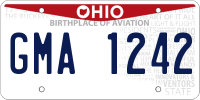 OH license plate GMA1242