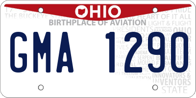 OH license plate GMA1290