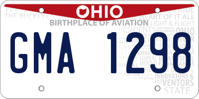 OH license plate GMA1298