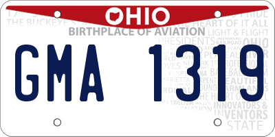 OH license plate GMA1319