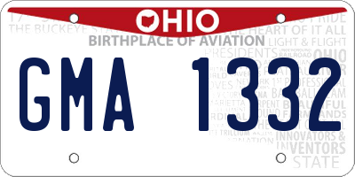 OH license plate GMA1332