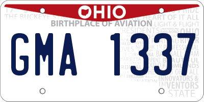OH license plate GMA1337