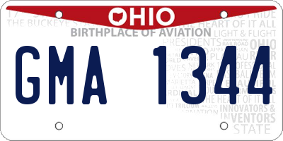 OH license plate GMA1344