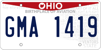 OH license plate GMA1419
