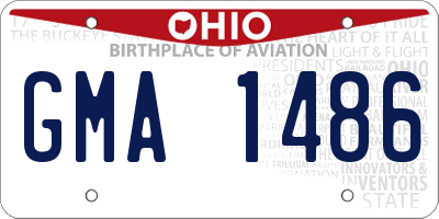 OH license plate GMA1486