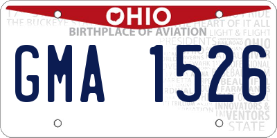 OH license plate GMA1526