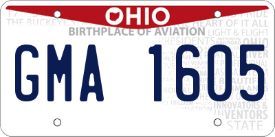 OH license plate GMA1605