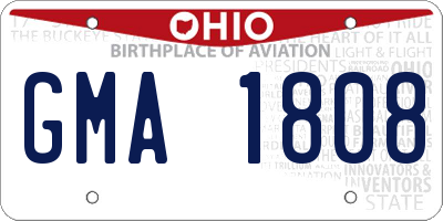 OH license plate GMA1808