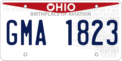 OH license plate GMA1823
