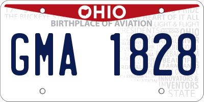OH license plate GMA1828