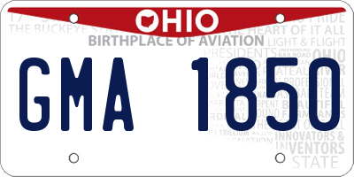 OH license plate GMA1850
