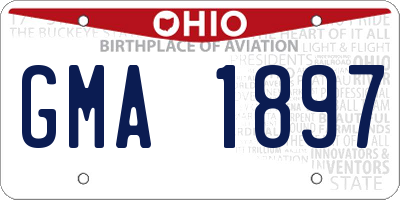 OH license plate GMA1897