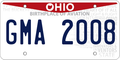 OH license plate GMA2008