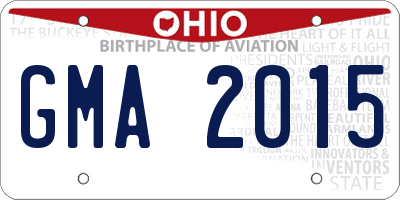 OH license plate GMA2015