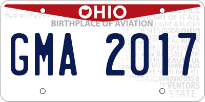 OH license plate GMA2017