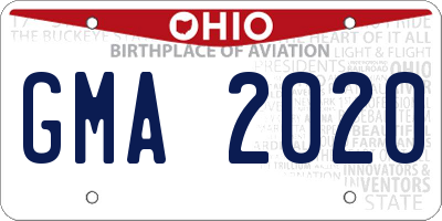 OH license plate GMA2020