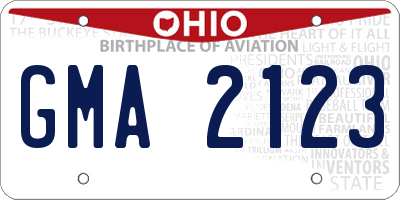 OH license plate GMA2123