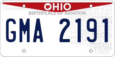 OH license plate GMA2191