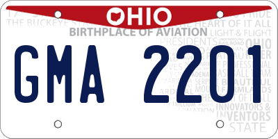 OH license plate GMA2201