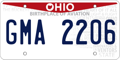 OH license plate GMA2206