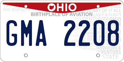 OH license plate GMA2208