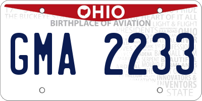OH license plate GMA2233