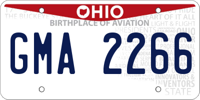 OH license plate GMA2266