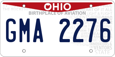 OH license plate GMA2276