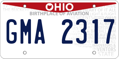 OH license plate GMA2317