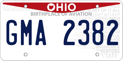 OH license plate GMA2382
