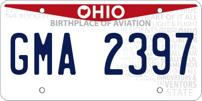OH license plate GMA2397