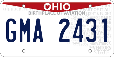 OH license plate GMA2431