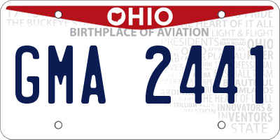 OH license plate GMA2441