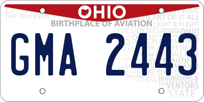 OH license plate GMA2443