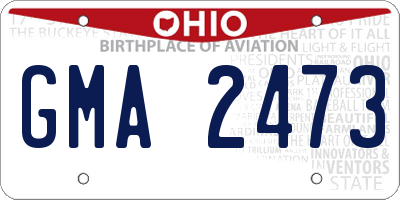 OH license plate GMA2473