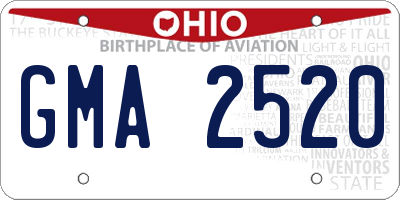 OH license plate GMA2520